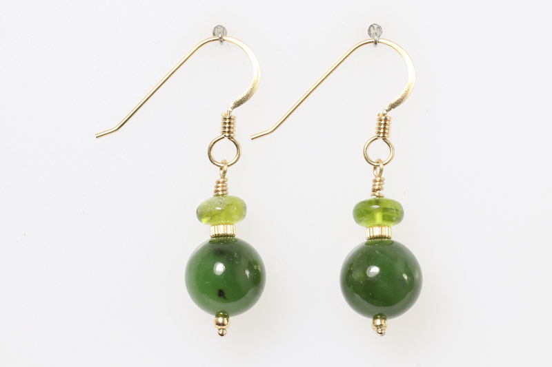 Jade/14K gold Earrings